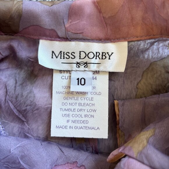 Vtg Miss Dorby Dress Size 10 2 Piece Set Floral Fairy Sheer Crinkle Boho 19179 - Picture 7 of 15